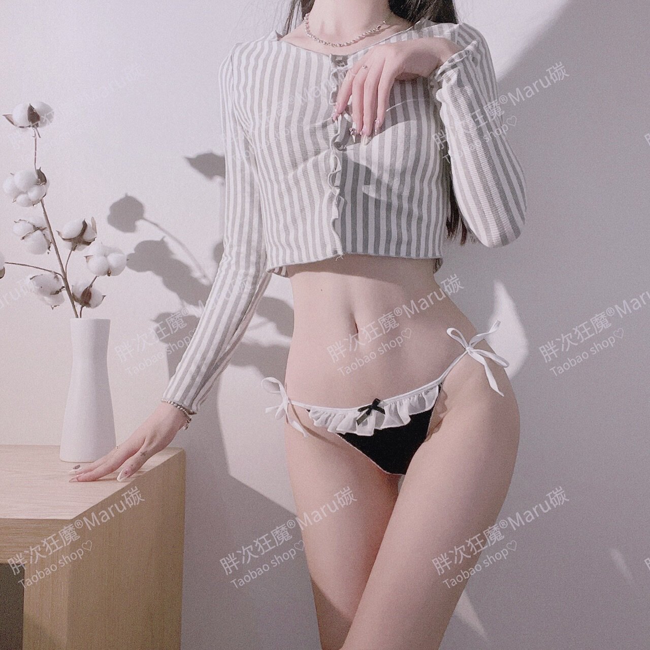 新品8折！欲系Lolita* 日系甜美蕾丝边绑带性感软妹纯棉系带内裤