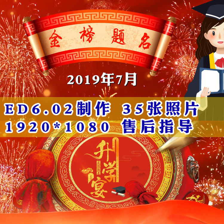 EDIUS庆祝宴片头模板ED谢师宴片头模板电子相册时长2分钟