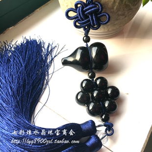 招财黑曜石葫芦七星阵车挂后视镜饰品挂件室内风水车载吊坠生日