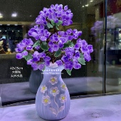 大颗粒黄紫水晶发财树花瓶搬家酒柜玄关客厅结婚桌面摆件生日礼物