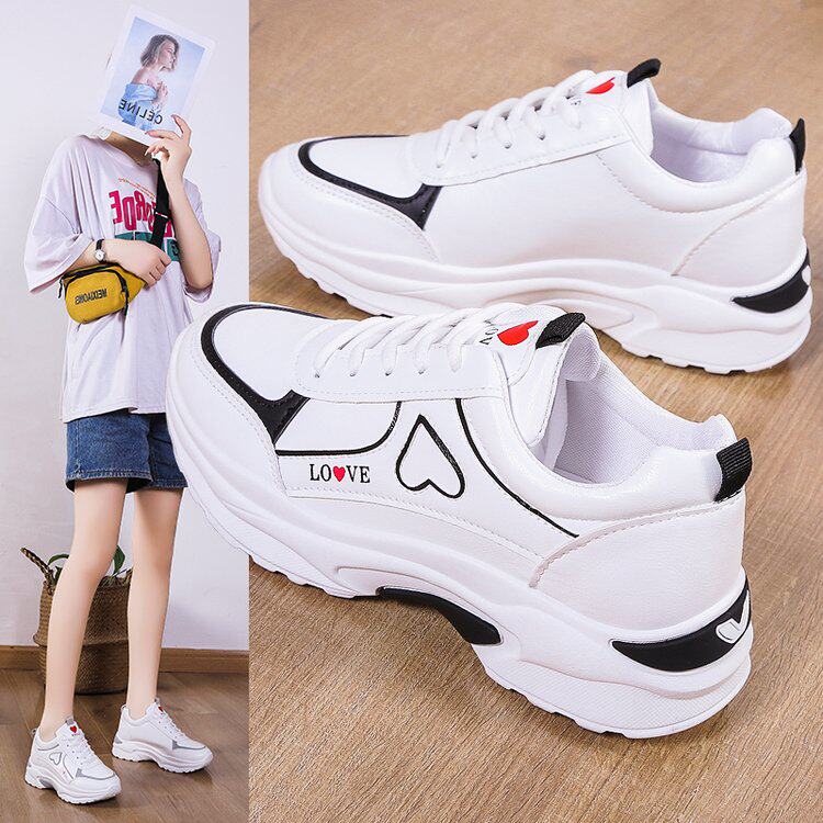 小白鞋女2024年春秋季新款休闲运动鞋初中学生百搭运动跑步波鞋女