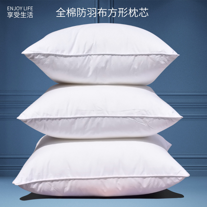 酒店宾馆软装全棉防羽布抱枕芯羽丝绒正方形靠枕芯白色靠垫芯