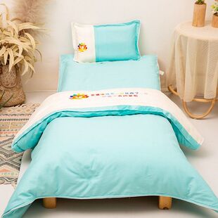 幼儿园纯棉被褥套件入园六件套拼接刺绣儿童午觉被子三件套床上用