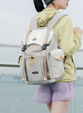 ACROSS翻盖双肩包女旅游轻便防水学生电脑背包大容量运动休闲书包
