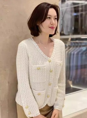 FMMK小香羊绒衫女冬季宽松针织衫高级感上衣