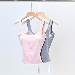 上衣2026春夏新款 带胸垫露背吊带背心女百搭修身 收腰内搭外穿短款