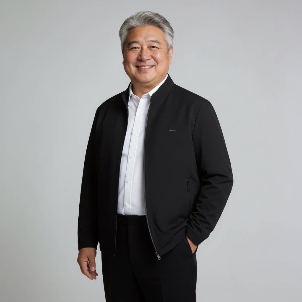 中老年春秋季男装加肥加大码男士外套特肥立领宽松夹克休闲大肚子