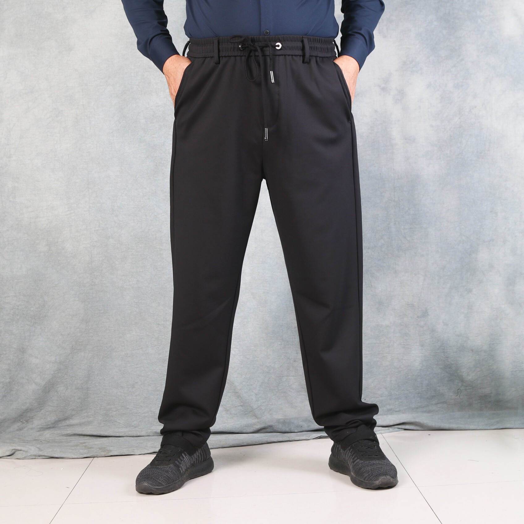 中老年胖子爸爸秋冬季加肥加大码男士休闲运动加厚高腰松紧长裤子