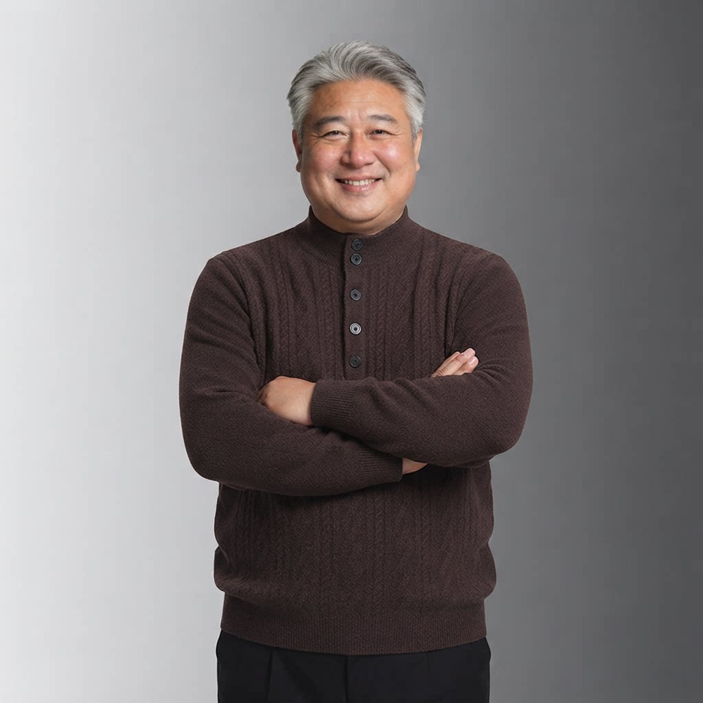 半高扣子领中老年爸爸加肥加大码男士毛衣胖子宽松绵羊毛衫针织衫