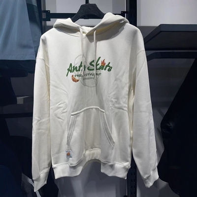 安踏2024冬加绒宽松连帽套头卫衣