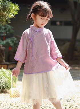 叙罗复古童装女童汉服套装夏季
