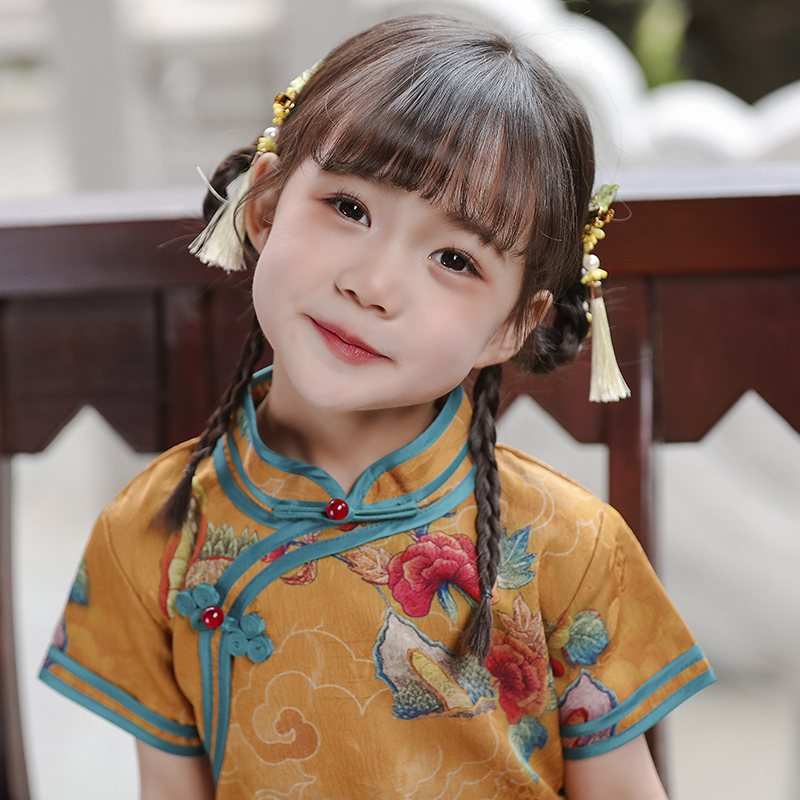 叙罗女童旗袍儿童汉服夏款中国风