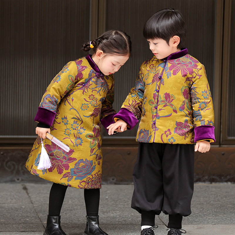 叙罗儿童拜年服冬季加厚新款宝宝冬季女童旗袍中国风外套男童唐装,童装/婴儿装/亲子装,唐装,淘宝优惠券,粉丝福利购,淘宝优惠卷