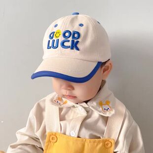 儿童棒球帽男童春夏款 4岁 鸭舌帽宝宝刺绣防晒帽女童太阳帽