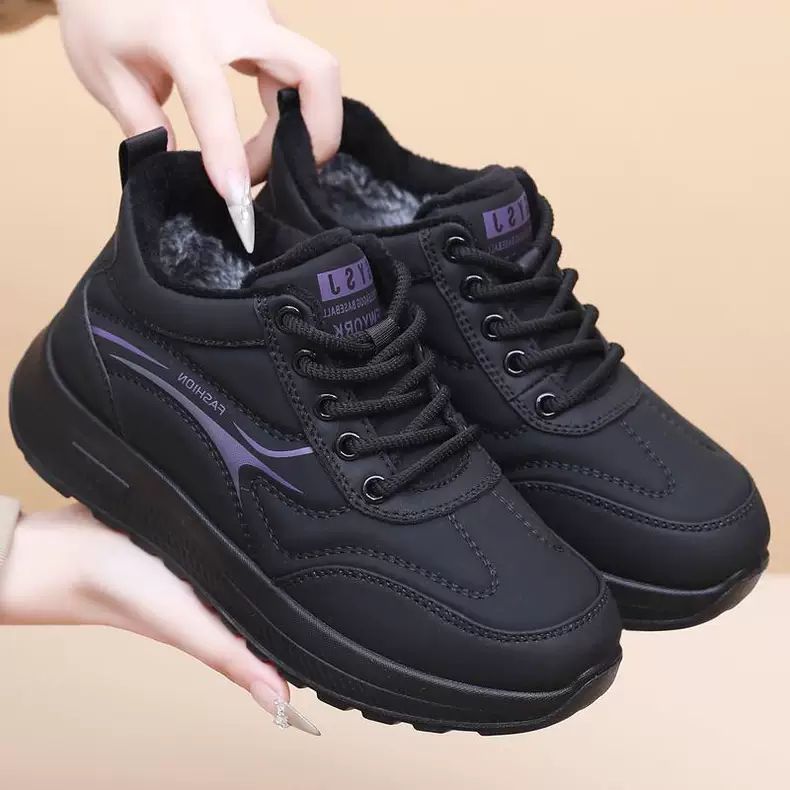 飒爽老北京布鞋中老年妈妈女棉鞋加绒保暖聚氨酯软底防滑休闲棉鞋