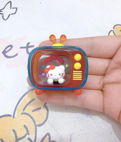 散货二创PU透色分体电视机Kitty公仔场景配件