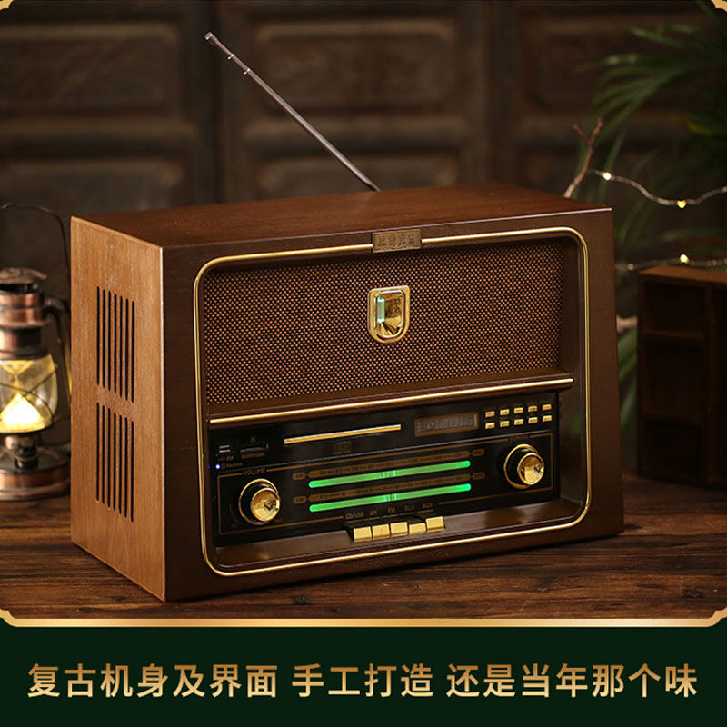 唐典猫眼电子管蓝牙收音机 指针台式复古CD机USB SD两波段音响