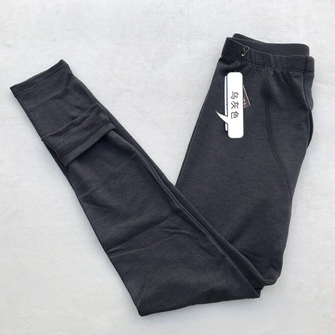 男士发热磨毛舒绒纯色厚款单裤