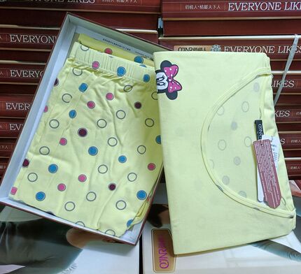 俏情人新品女士弹力纯薄棉中厚圆领少女内衣套装 秋衣秋裤62133