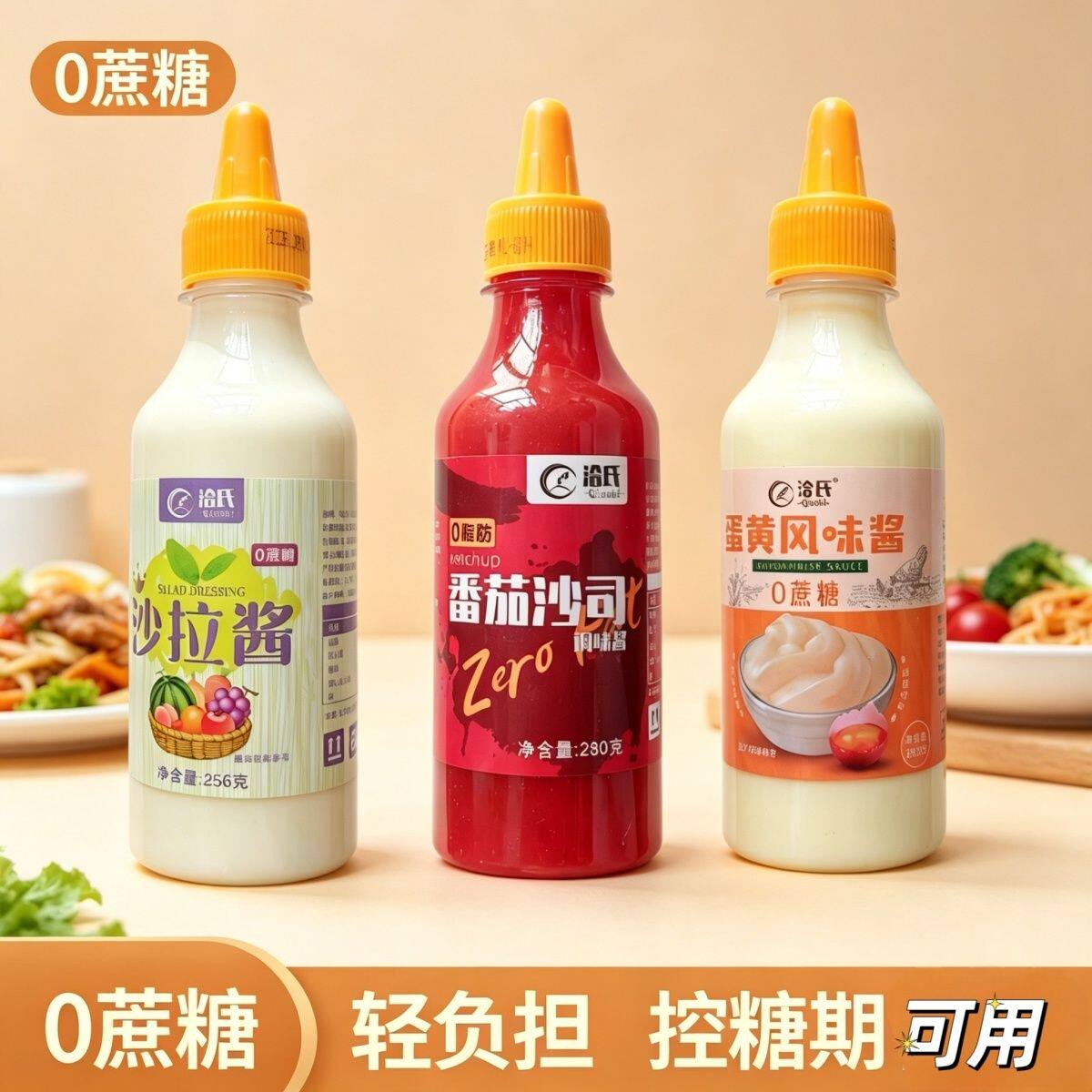 蛋黄酱沙拉酱0蔗糖减脂家用面包