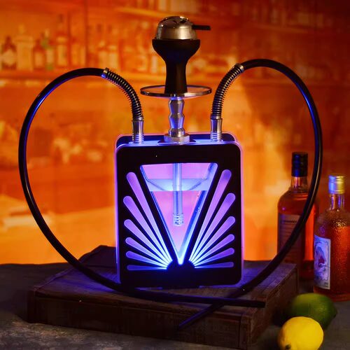 云南阿拉伯水烟双管带灯烟壶酒吧KTV大烟雾水烟壶hookah shisha