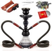 大烟雾双管水烟壶全套阿拉伯水烟玻璃壶套装 shisha hookah
