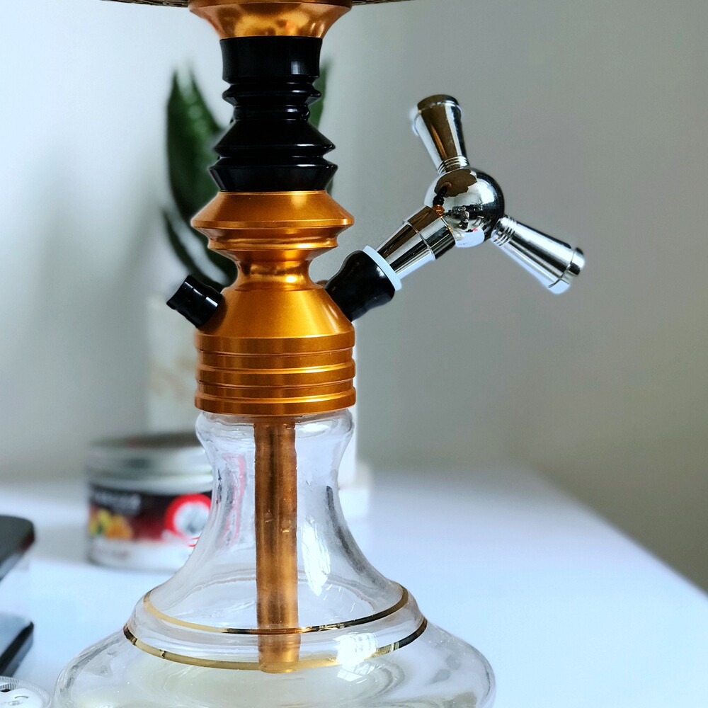 酒吧水烟 壶管口转换头水烟管转换器单管变双管水烟配件