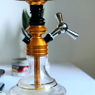 酒吧水烟 壶管口转换头水烟管转换器单管变双管水烟配件