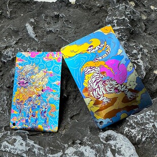TiFire-钛合金刀卡 魔术贴士气章 户外EDC快递开箱刀工具-神兽