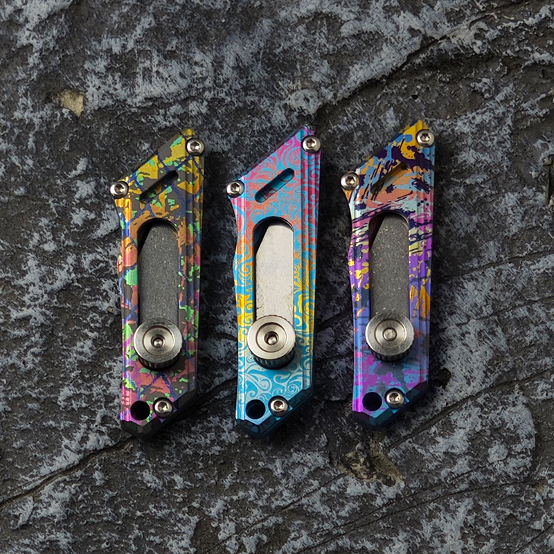 TiFire钛合金迷你mini美工刀多功能工具便携式钥匙扣小刀撬棍-5款
