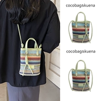 Летняя небольшая изысканная сумка через плечо, портативная соломенная барсетка, премиум класс