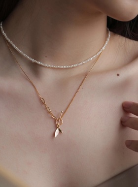 小众设计ot扣吊坠大翅鲸潜水珍珠