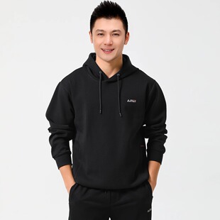 正品鲁美运动服连帽上衣棉男款春秋带帽套头长袖卫衣宽松大码外套