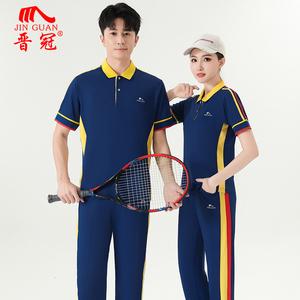 晋冠新款短袖运动套装女广场舞梦之队红色运动服佳木斯团体健走服