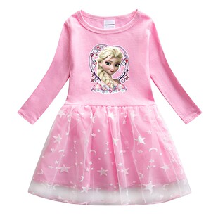 冰雪奇缘衣服春秋女童爱莎连衣裙女宝宝春装艾莎公主儿童长袖裙子