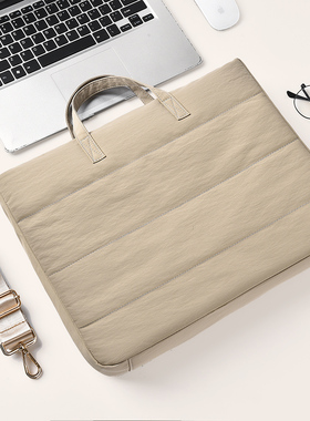 时尚笔记本电脑包手提包女单肩斜挎公文包适用苹果macbook华为matebook联想14英寸16寸小新15寸防泼水大容量