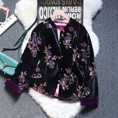 特色中式 2026春装 新贵奢美 气质丝绒外套女高级珠片刺绣漂亮上衣