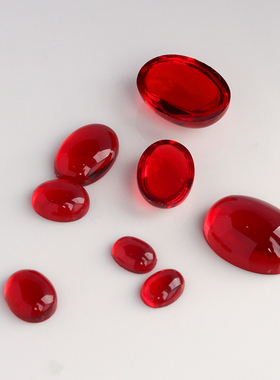 红色仿玛瑙树脂猫眼光感戒面椭圆蛋面发簪镶嵌材料diy宝石贴片