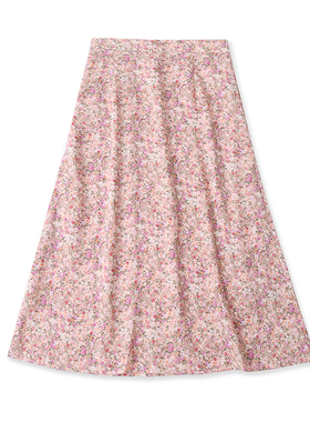 半松紧腰碎花甜美半身裙夏季新款A字显瘦女中长时尚大版裙子23513