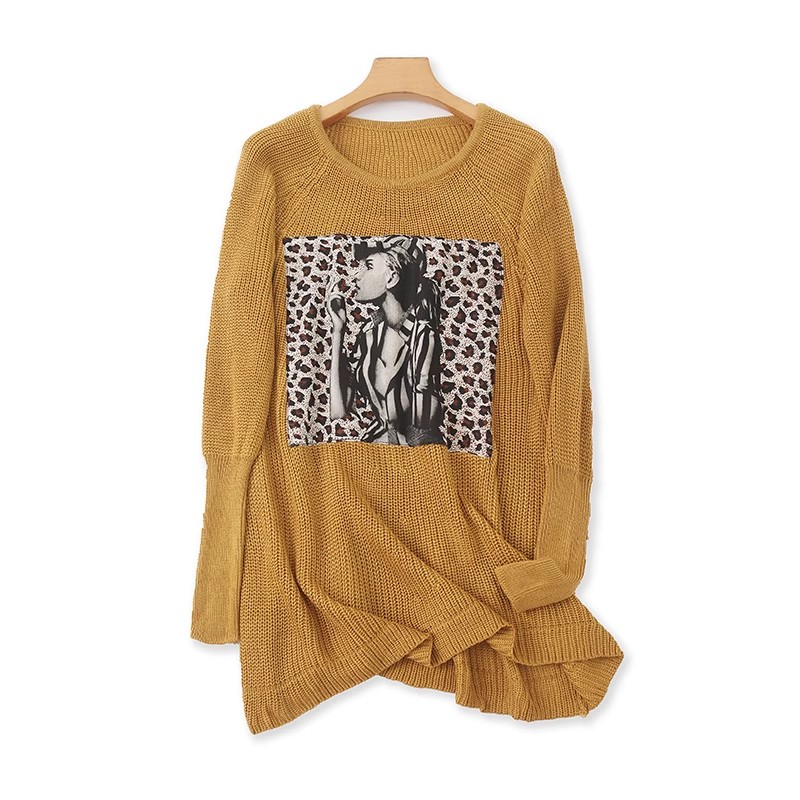 爱丽爱熙针织贴布针织衫上衣毛衣