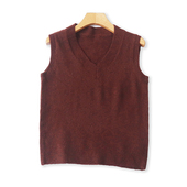 上衣03042 套头毛衣马甲女弹力保暖无袖 外贸V领针织背心春秋款 时尚