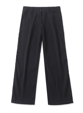 外贸休闲直筒裤 春秋新款黑色时尚阔腿裤女装休闲外穿长裤子11472