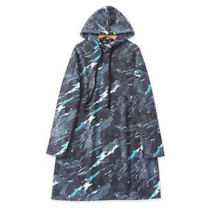 外贸迷彩连帽加绒中长款卫衣 秋冬新款宽松外套女帽衫裙上衣20011