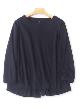 圆领长袖T恤衫 春秋新款外贸显瘦卫衣 女套头打底衫宽松上衣15283