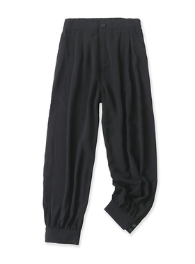 雪纺半松紧腰休闲灯笼裤 春夏季新款百搭显瘦外单女装长裤子08222