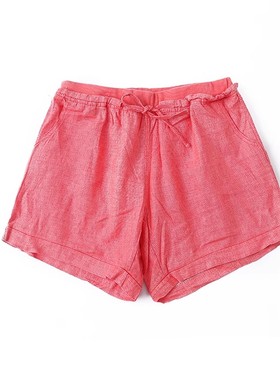 棉麻松紧腰短裤 夏季新款薄款休闲宽松阔腿裤 百搭女装裤子 12322