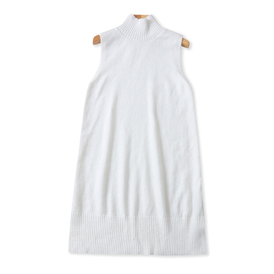 外贸高领无袖毛衣裙中长款时尚