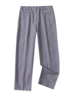 外贸半松紧腰休闲裤 春秋新款宽松大版直筒小脚裤女士长裤子13194