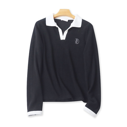 爱丽爱熙针织刺绣针织T恤上衣