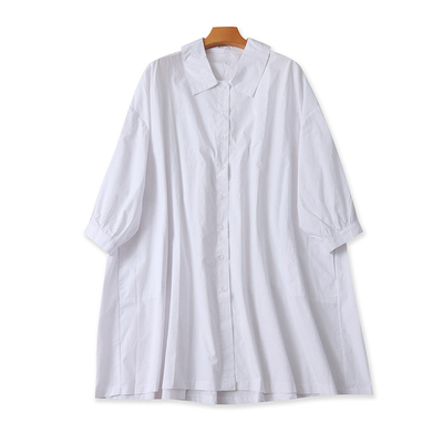 爱丽爱熙宽松开衫长袖衬衫裙大版